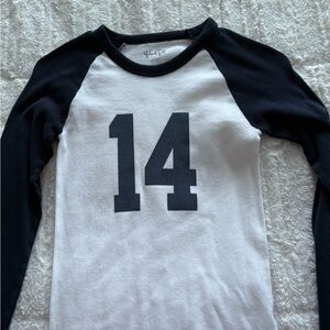 Brandy Melville Black and White Long Sleeve Raglan Tee